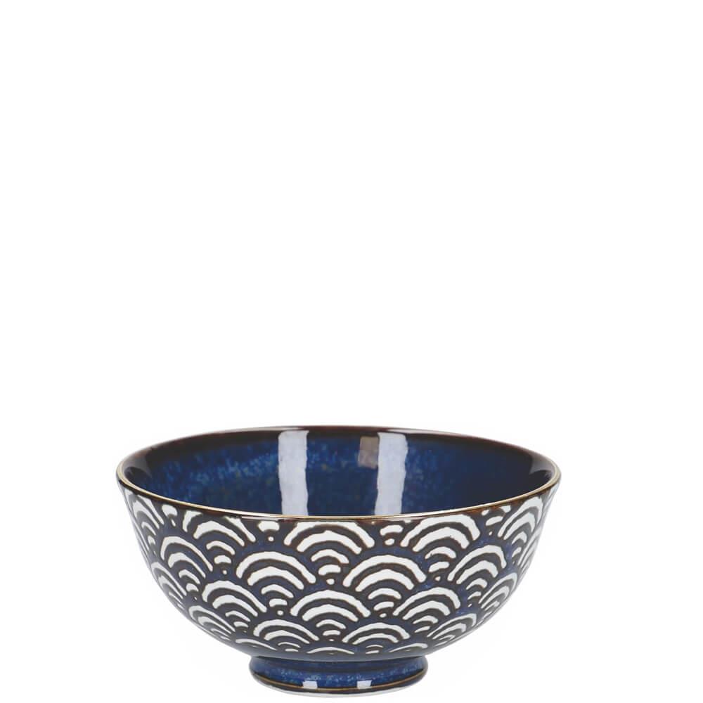 Mikasa Satori Indigo Blue Miso Seigaiha Wave Serve Bowl 11.5cm